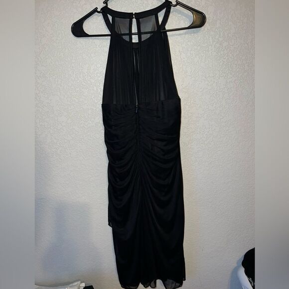 NWOT- David's Bridal Black Sleeveless Long Mesh Dress Illusion Neckline SIZE 10 - Picture 7 of 9